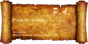 Puskás Aldán névjegykártya